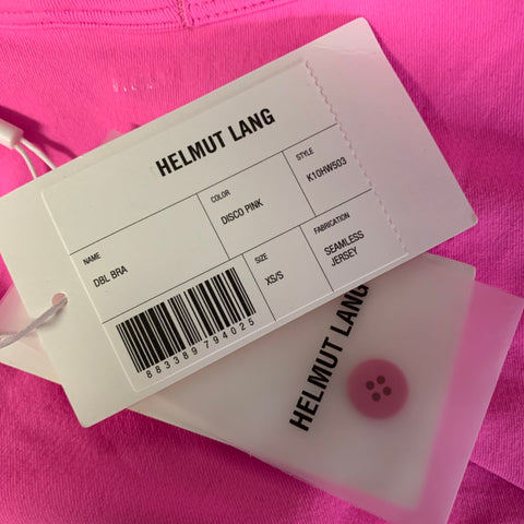 HELMUT LANG Size XS Pink Nylon Spandex Bralette Top