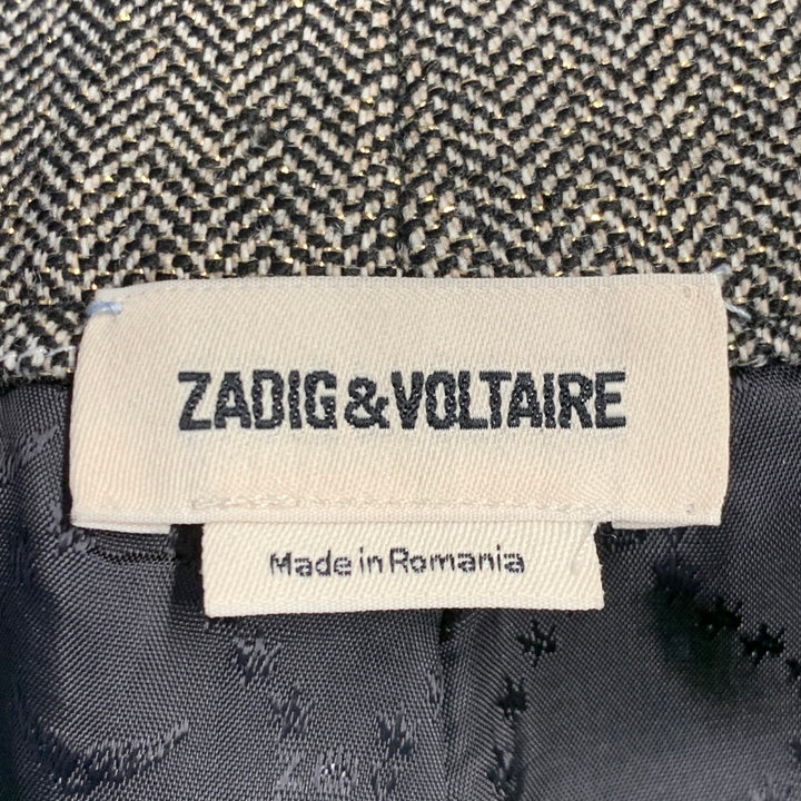 ZADIG & VOLTAIRE Size S Gold Black Acrylic Blend Herringbone Pantsuit