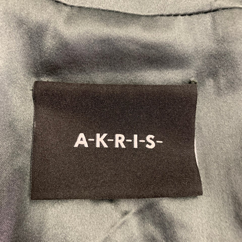AKRIS Size 10 Silver Grey Polyamide Blend Sequined High Neck Sleeveless Long Evening Gown