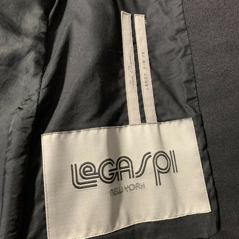 RICK OWENS FW2019 Size M Black Cotton &  Silk Collarless Coat