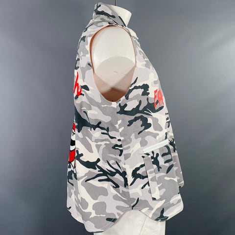 FUCKINGAWESOME Size XL Grey Black White Camo Cotton Cargo Vest