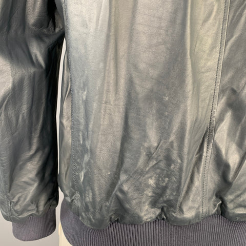 PORSCHE DESIGN Size L Grey Charcoal Leather Reversible Jacket