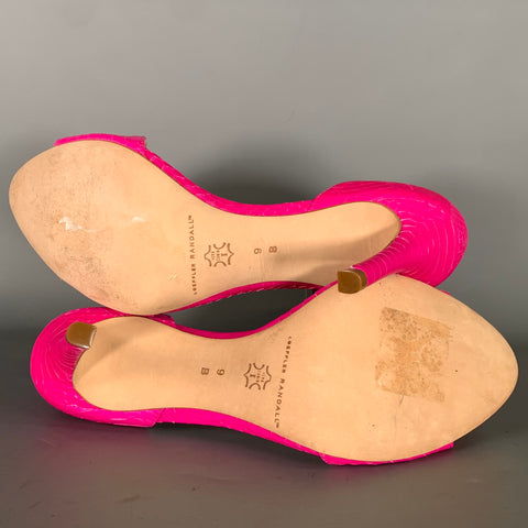 LOEFFLER RANDALL Size 9 Pink Embossed Pumps