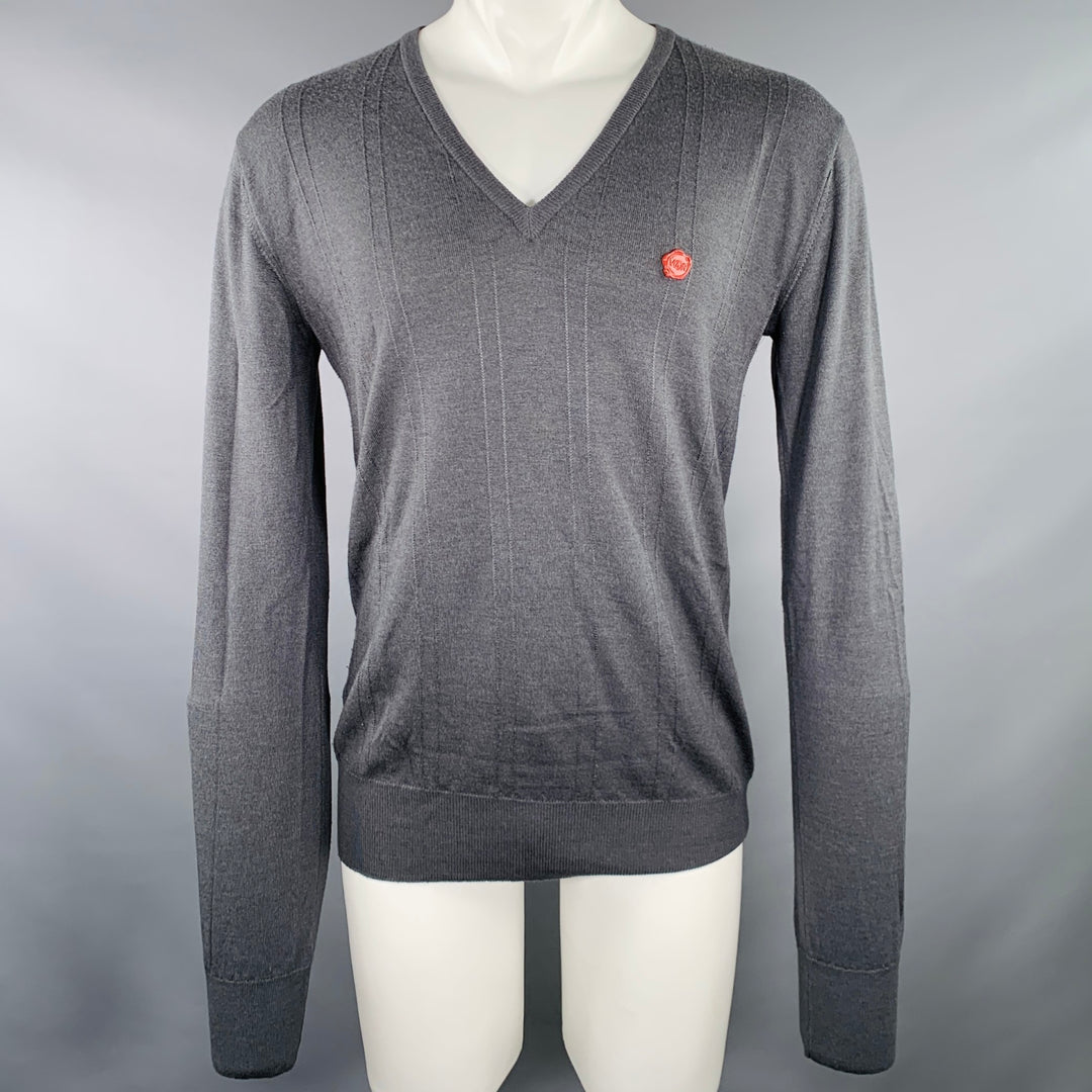 VIKTOR & ROLF Size M Grey Knit V-Neck Pullover