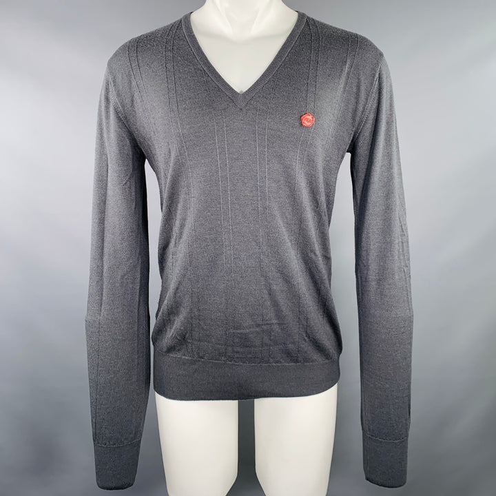 VIKTOR & ROLF Size M Grey Knit V-Neck Pullover