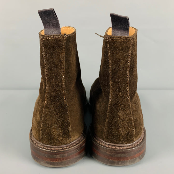 CROCKETT & JONES Size 10 Brown Suede Cap Toe Boots