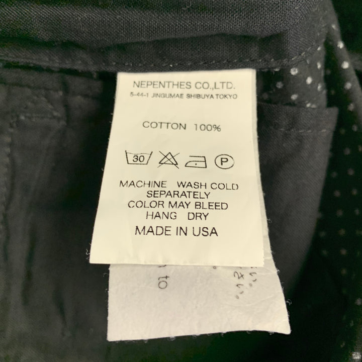 ENGINEERED GARMENTS Size 32 Black White Polka Dot Cotton Zip Fly Shorts