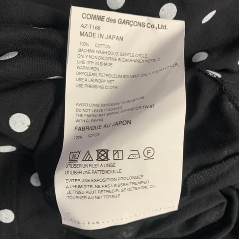 COMME des GARCONS PLAY Size L Black White Polka Dot Cotton Long Sleeve T-shirt