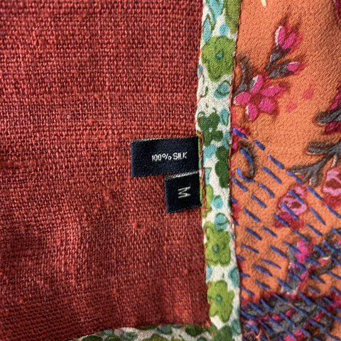 MEADHAM KIRCHOFF Chest Size M Orange Purple & Red Floral Silk Sport Coat