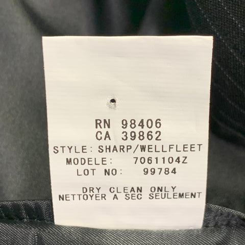 THEORY Size 42 Wellfleet Black Grey Pinstripe Wool Blend Single Breasted Suit