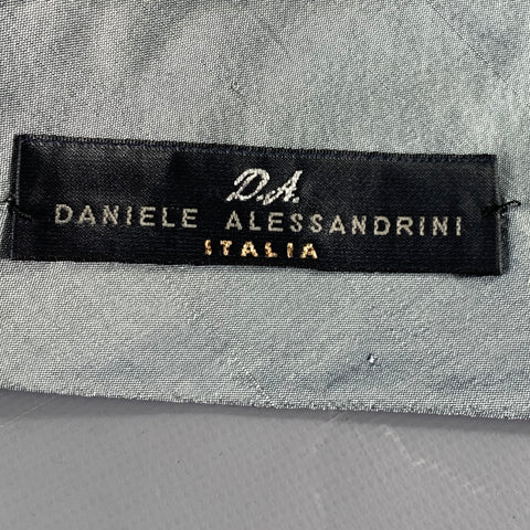 DANIELE ALESSANDRINI Grey Silver Textured Silk Tie