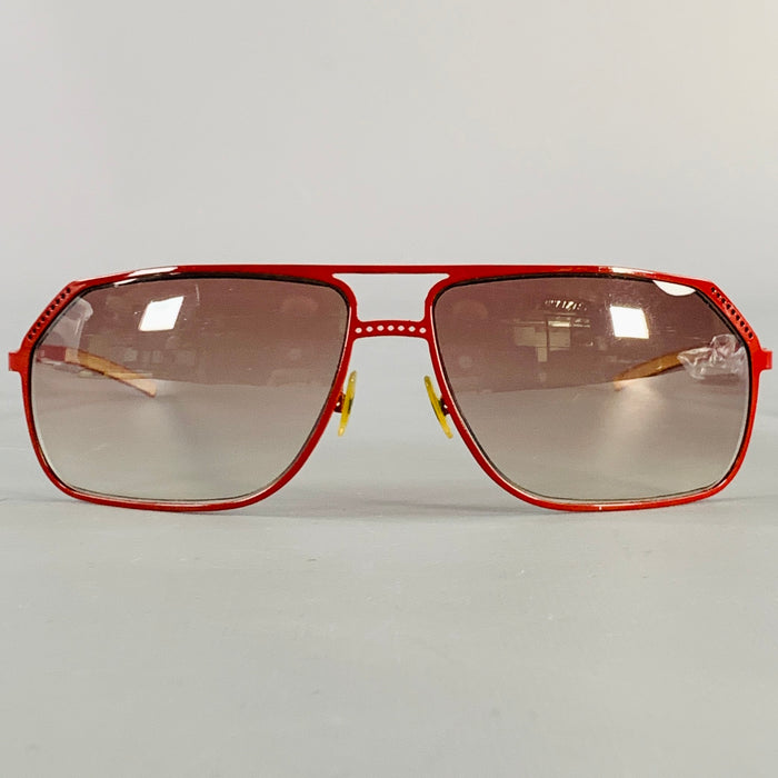 DIOR HOMME Lunettes de soleil pilote en métal rouge