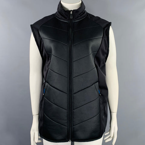 BMW Size 3XL Black Polyester Blend Quilted Zip Pockets Jacket