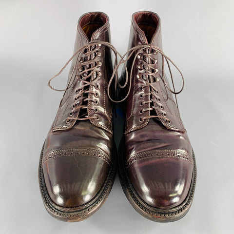 ALDEN Size 10 Color 8 Perforated Cordovan Leather Cap Toe Boots