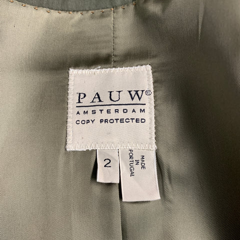 PAUW Taille 2 Veste à bouton unique en coton olive vert