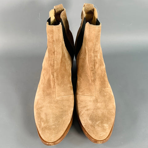 RAG & BONE Size 9 Camel Suede Stacked Heel Chelsea Ankle Boots