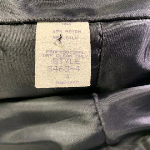 VICTOR COSTA Size 4 Black Silk Rayon Ruched Off-Shoulder Cocktail Dress