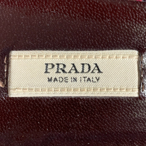 PRADA Size 7.5 Purple Blue Fabric Bow Mules Pumps
