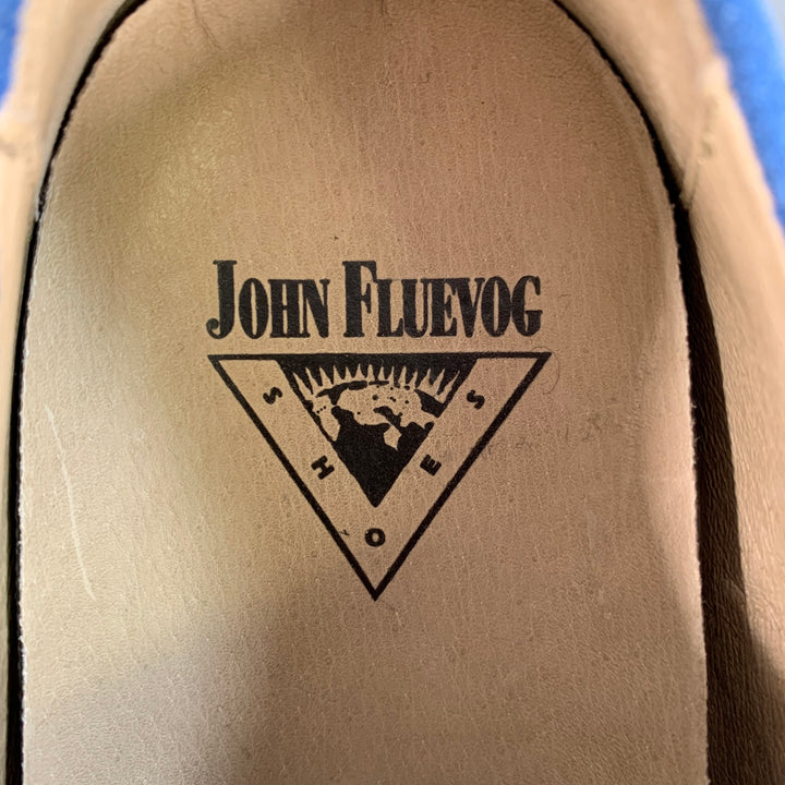 JOHN FLUEVOG Size 11 Blue Tan Suede Derby Lace-Up Shoes