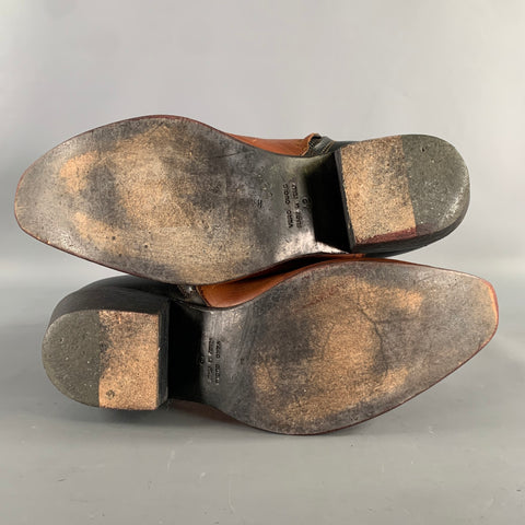 HAIDER ACKERMANN Size 9 Brown Black Leather Boots