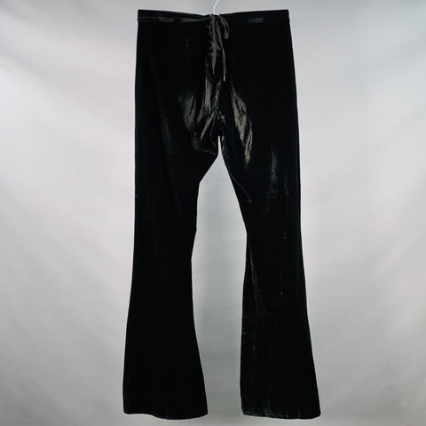 JEAN PAUL GAULTIER Size M Black Velvet Rayon Silk Blend Flared Dress Pants