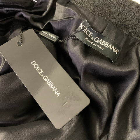 DOLCE & GABBANA Size S Gold Black Polyamide Blend Sequined Peak Lapel Coat