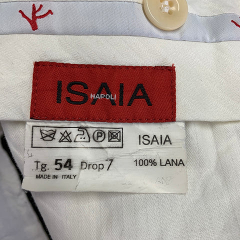 ISAIA Size 38 Brown Wool Flat Front Dress Pants