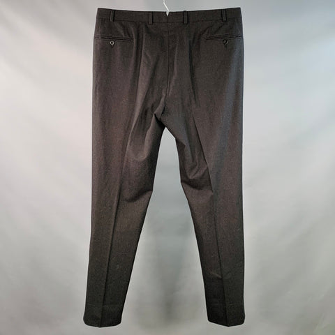 ISAIA Size 39 Grey Charcoal Wool Zip Fly Dress Pants