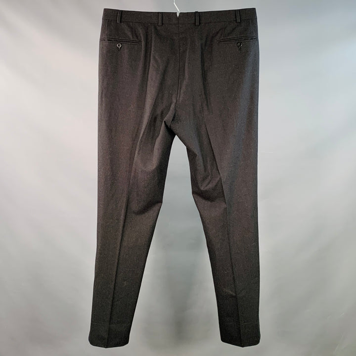 ISAIA Size 39 Grey Charcoal Wool Zip Fly Dress Pants
