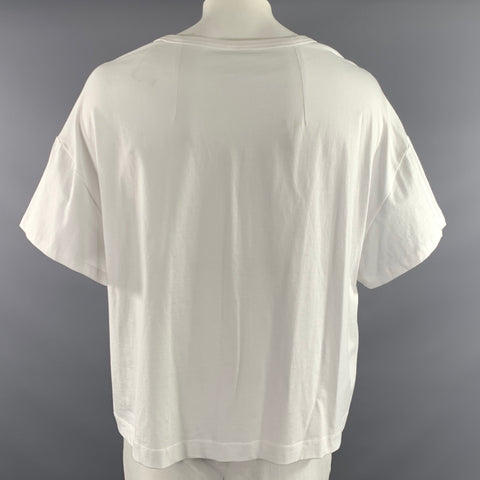 DRIES VAN NOTEN Size L White Solid Cotton Oversized T shirt