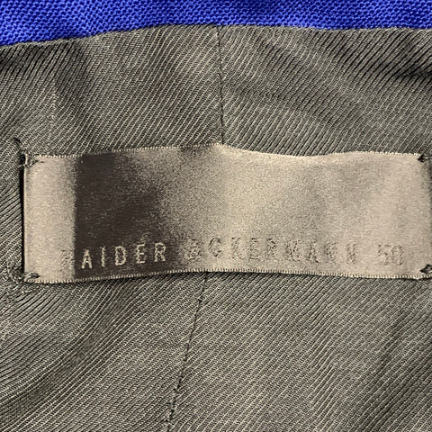 HAIDER ACKERMANN Size 40 Royal Blue Wool Open Front Notch Lapel Sport Coat