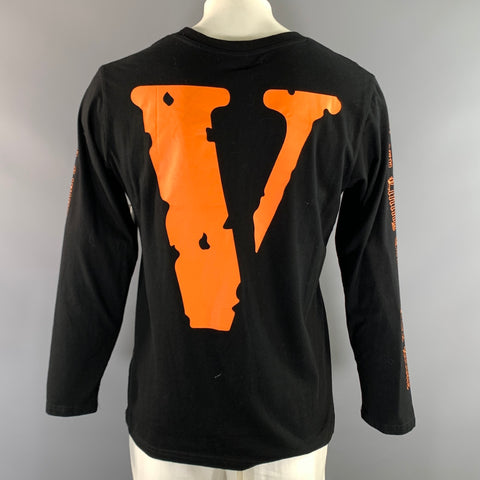 OFF WHITE FW2016 Size XL Black Orange Cotton Crew Neck Pullover