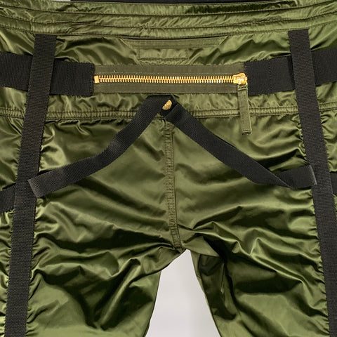 GAULTIER JEANS Size 32 Green Gold Polyamide Blend Cargo Casual Pants
