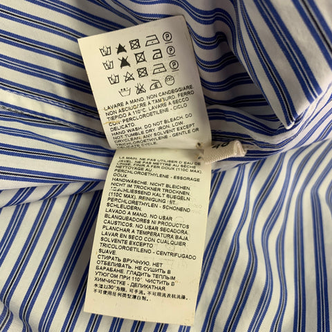 MARNI Size S Blue White Stripe Cotton Long Sleeve Shirt