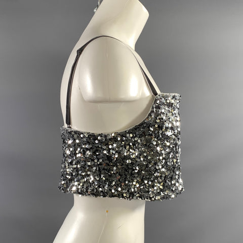 DOROTHEE SCHUMACHER Size M Silver Polyamide Blend Sequined Dress Top