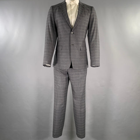 THEORY Size 40 Grey Navy Heather Wool Notch Lapel Suit