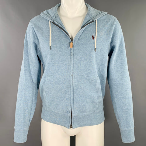 POLO by RALPH LAUREN Size M Blue Heather Cotton Hooded Sweatshirt