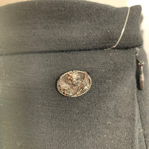 CHANEL Size 6 Black Wool Wide Leg Dress Pants