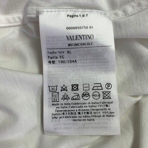 VALENTINO Size XL White Cotton Crew Neck T-shirt