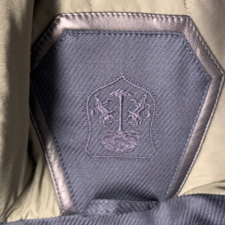 CORNELIANI Size M Navy Twill Virgin Wool Car Coat