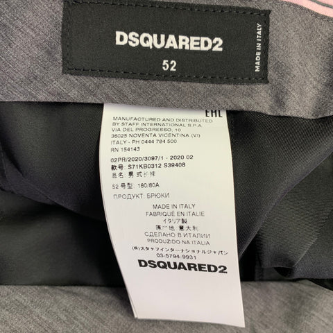 DSQUARED2 Size 36 Black Wool Silk Cuffed Dress Pants