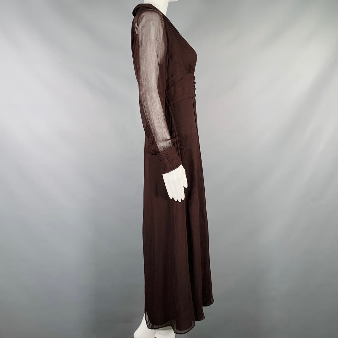 MASSIMO DUTTI Size S Brown Viscose See Through Long Sleeve Dress – Sui  Generis Designer Consignment