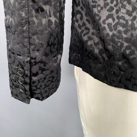 COMME des GARCONS Size L Black Jacquard Cotton Blend Jacket