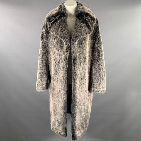 MICHAEL by MICHAEL KORS Size XXS Grey Black Faux Fur Acrylic Coat