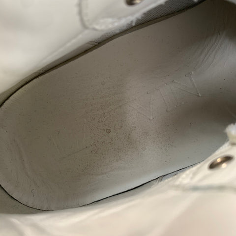 LANVIN Size 8 White Multi Color Splattered Leather High Top Sneakers