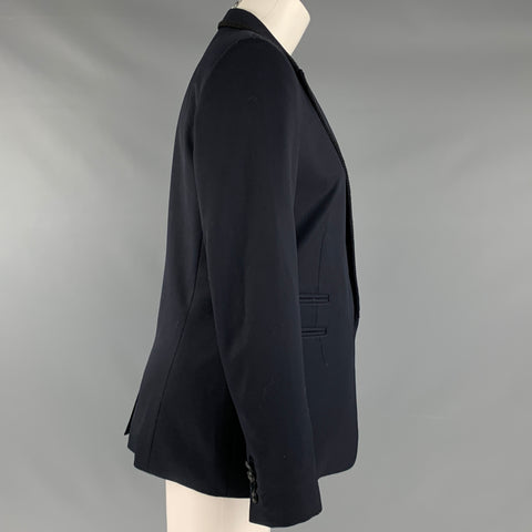 THE KOOPLES Size 6 Navy Black Wool Elastane  Blazer