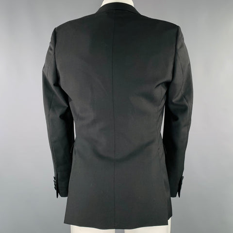 BURBERRY PRORSUM Size 38 Black Wool Notch Lapel Sport Coat Blazer