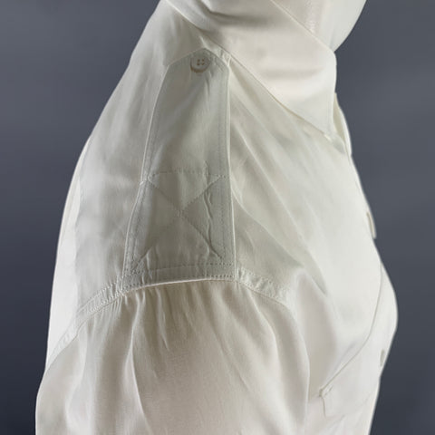 BAND OF OUTSIDERS Size M White Cotton Military Long Sleeve Shirt