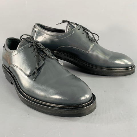 CALVIN KLEIN COLLECTION Size 9 Grey Leather Lace-Up Shoes
