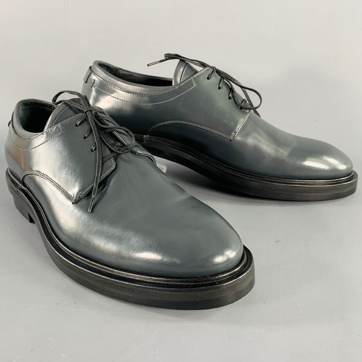 CALVIN KLEIN COLLECTION Size 9 Grey Leather Lace-Up Shoes